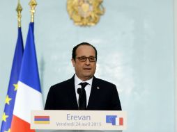 El Presidente francés, François Hollande, visita la cámara de gas a 60 km de Estrasburgo. AFP / A. Jocard