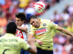 En lo que va del primer tiempo, las Águilas van ganando 1-0 al Guadalajara. MEXSPORT / A. Macías