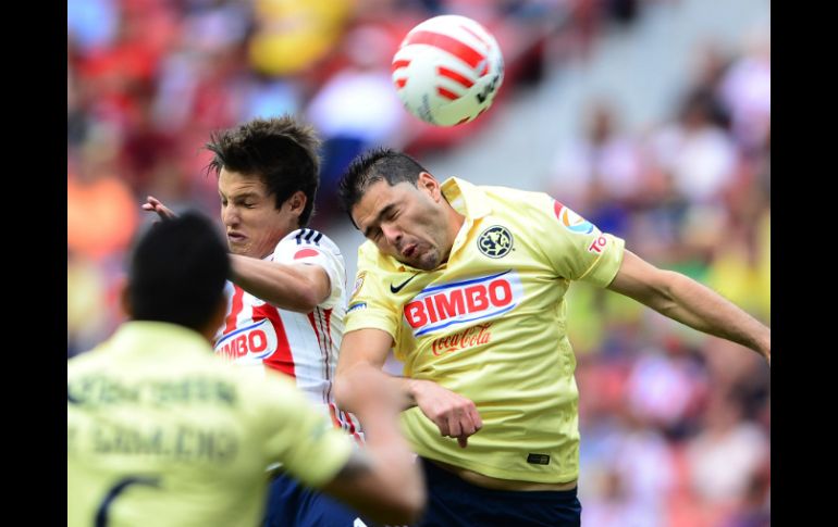 En lo que va del primer tiempo, las Águilas van ganando 1-0 al Guadalajara. MEXSPORT / A. Macías