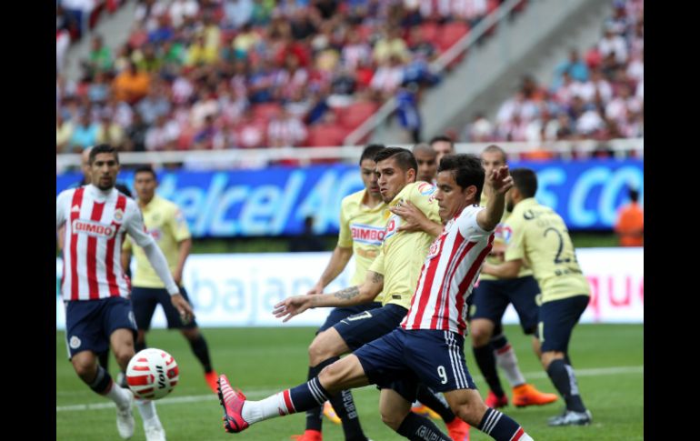 Las Chivas lograron empatar a las Águilas 1-1 en el Estadio Omnilife. NTX / M. Vargas