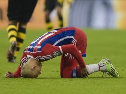 Robben entró al campo en el minuto 68  y tuvo que volver a salir en el 84 tras lesionarse. AFP / G. Schiffmann