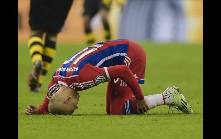 Robben entró al campo en el minuto 68  y tuvo que volver a salir en el 84 tras lesionarse. AFP / G. Schiffmann