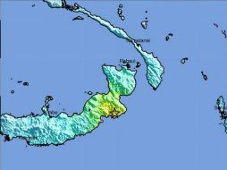 El sismo se da a las 18:06 horas locales, a una profundidad de 54 kilometros, a 110 kilómetros de Kokopo en la isla de Nueva Bretaña. EFE / ESPECIAL