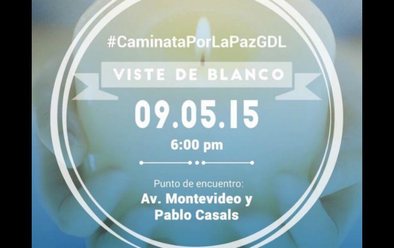 Imagen de la convocatoria  a la '#CaminataPorLaPazGDL', publicada por el ex jugador de las Chivas en redes sociales. TWITTER / @CH14_