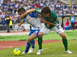 Acción del partido entre Puebla y León en el estadio Universitario BUAP. MEXSPORT / O. Aguilar