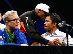 'Es muy dificil boxearle a un hombre que corre por todo el ring' reconoció Freddie Roach, entrenador de Pacquiao. AFP / A. Bello