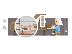 Se puede observar el funcionamiento interno del piano mientras su creador toca las teclas con seriedad. ESPECIAL / google.com.mx