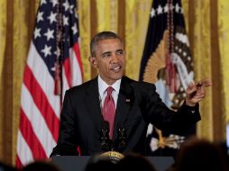 Obama presidió la ceremonia oficial por el 153 aniversario de la Batalla de Puebla del 5 de mayo. EFE / A. Guerrucci