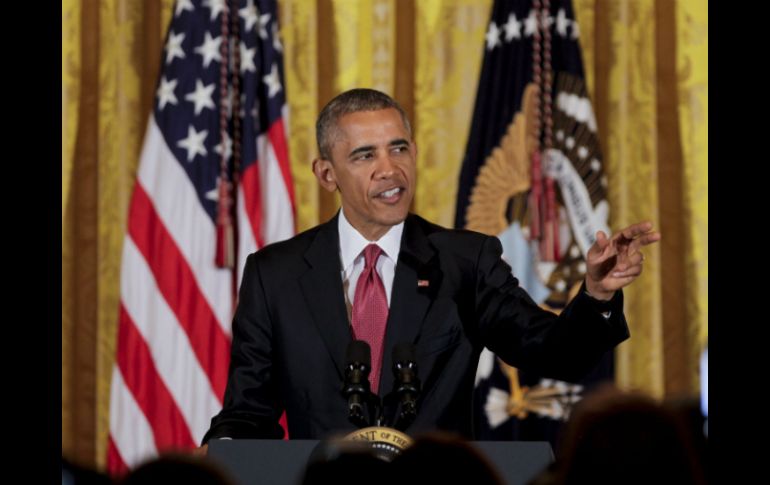 Obama presidió la ceremonia oficial por el 153 aniversario de la Batalla de Puebla del 5 de mayo. EFE / A. Guerrucci