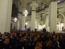 En Catedral se celebró una misa en honor de los policías caídos en los bloqueos del viernes. TWITTER / @FiscaliaJal
