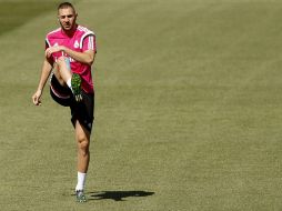 Benzema terminó tocando el balón. El resultado fue apto y se reincorporó a la dinámica de grupo. EFE / J. Lizón