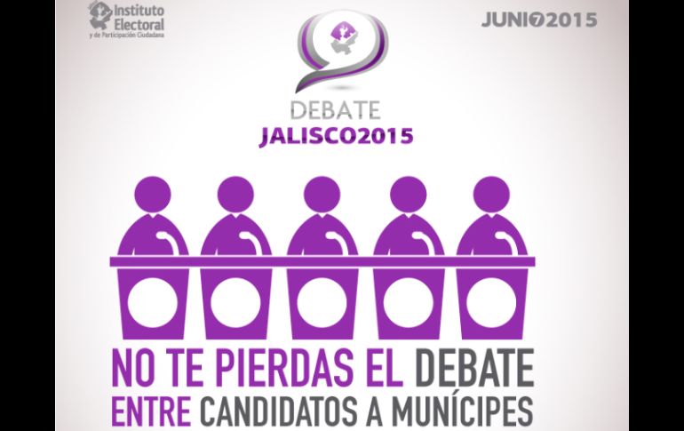 El debate será transmitido en televisión por el Canal 44 y C7. FACEBOOK / Iepc Jalisco