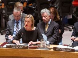 Federica Mogherini, representante de la UE ante la ONU, expresa su preocupación por la crisis migratoria en la zona. AP / L. Felipe