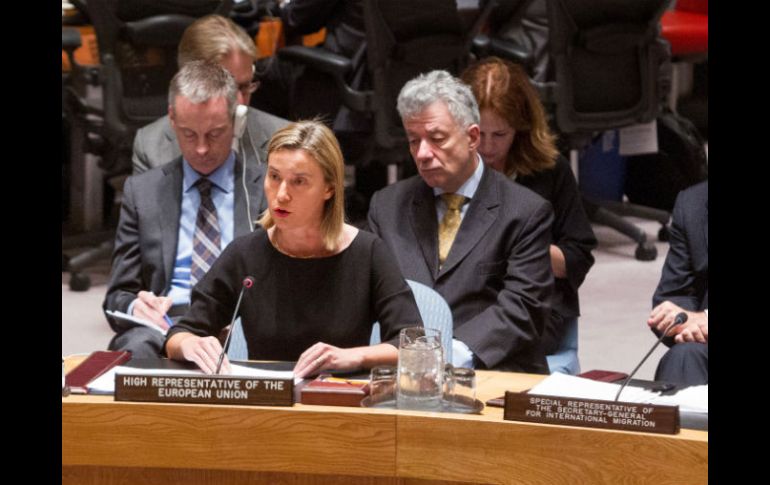 Federica Mogherini, representante de la UE ante la ONU, expresa su preocupación por la crisis migratoria en la zona. AP / L. Felipe