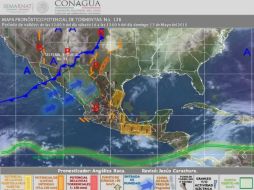 Mapa de áreas con potencial de tormentas. TWITTER / @GobiernoReynosa