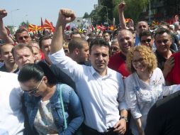 Zaev reclamó establecer salarios y pensiones justos para una vida digna. AFP / R. Atanasovski