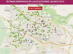 La página contiene un mapa con las denuncias realizadas. ESPECIAL / guardianelectoral.mx