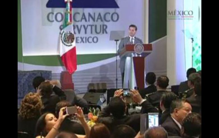 En la Asamblea Concanaco Servytur, el Mandatario destaca que el sector privado es el principal motor de la economía nacional. TWITTER / @PresidenciaMX