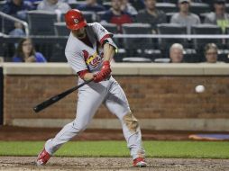 Randal Grichuk, de San Luis, conecta sólido durante la sexta entrada del encuentro de ayer frente a los Mets. AP / F. Franklin II