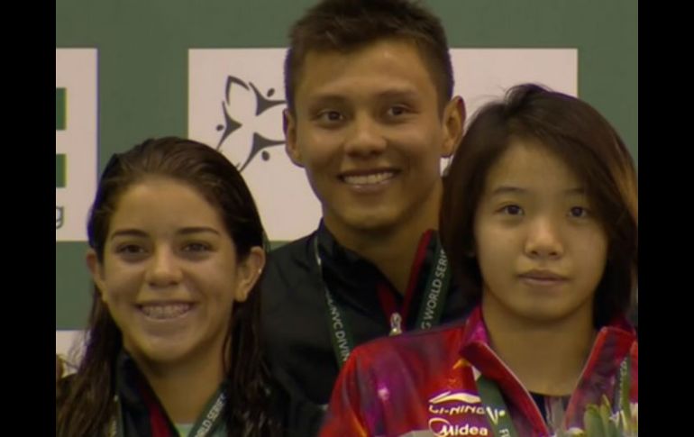 Germán Sánchez y Alejandra Orozco se llevaron la medalla de bronce en Canadá. TWITTER / @CONADE