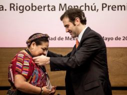 En la Ceremonia de Acreditación de Rigoberta Menchú como visitante, Córdova expresó  'indispensable la inclusión democrática'. SUN / G. Espinosa