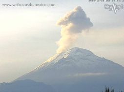 La alerta volcánica continúa en amarillo fase dos. TWITTER / @webcamsdemexico