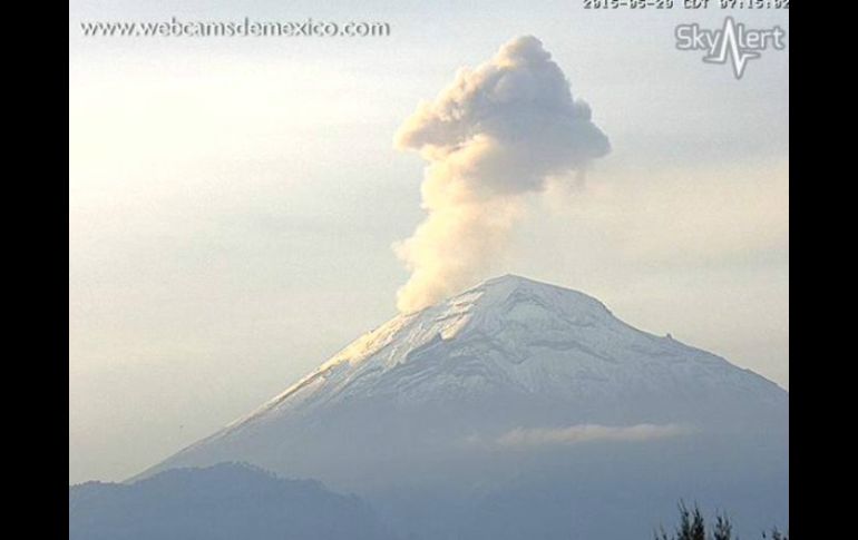 La alerta volcánica continúa en amarillo fase dos. TWITTER / @webcamsdemexico