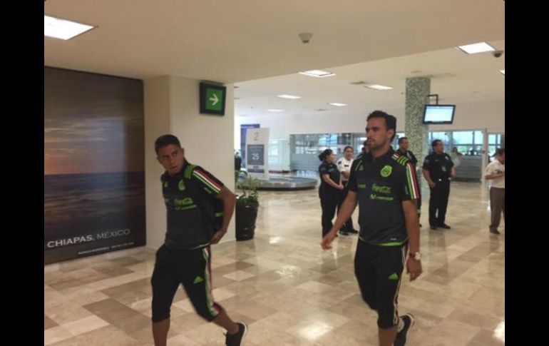 La selección mexicana pisa suelo chiapaneco para el partido de mañana. TWITTER / @miseleccionmx