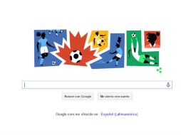 El ''doodle'' muestra una serie de mosaicos con imágenes de jugadoras de futbol y de fondo los colores del buscador. ESPECIAL / Google.com