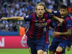 Ivan Rakitic da al Barcelona su primer anotación en la final de la Liga de Campeones. AFP / O. Morin