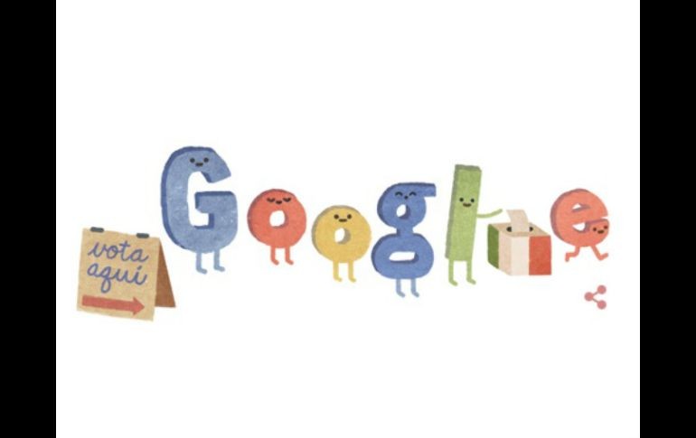 Este día de elecciones en México, Google hace un llamado al voto con su ''doodle''. ESPECIAL / google.com.mx