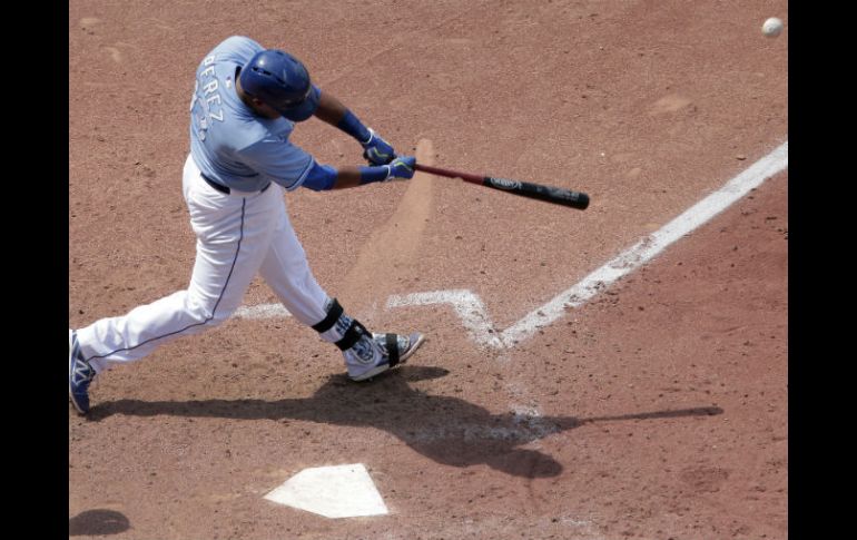 Salvador Pérez encabeza a los jugadores de Kansas City con posibilidades de participar en el Juego de las Estrellas. AP / C. Riedel