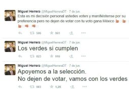 Miguel ''Piojo'' Herrera es señalado de aceptar un pago del PVEM por enviar mensajes proselitistas a su favor. TWITTER / @MiguelHerreraDT