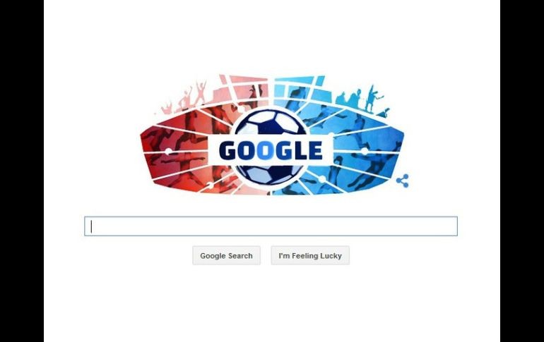 El doodle futbolero hace referencia a la bandera chilena con mosaicos de jugadores. ESPECIAL / google.com.mx