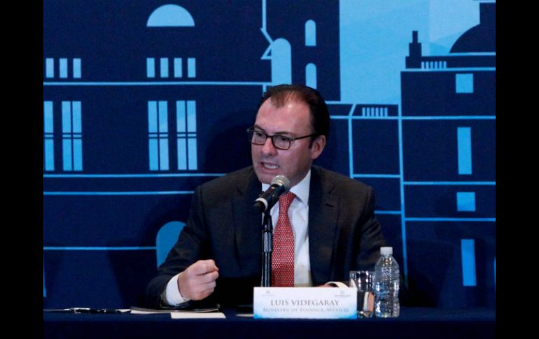 Luis Videgaray, durante la celebración del foro ''Economía del desarrollo, productividad y crecimiento''. SUN / A. Hernández