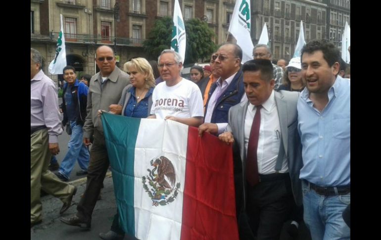 La marcha durará 24 horas y los inconformes realizarán turnos y escalas para completar el tiempo. TWITTER / @Ramon_Jimenez_L