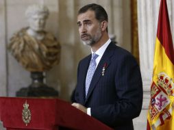 Felipe IV asegura que en este tiempo como rey de Esapaña ha trabajado con lealtad constitucional 'lleno de ilusión y orgullo'. AFP / S. Barrenchea