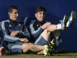 ''No ganar algo con esta Selección, teniendo estos jugadores, con esta generación, va a ser duro'', asegura Di María (i). AFP / J. Mabromata