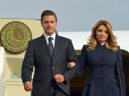 El presidente de México Enrique Peña Nieto y la Primera Dama durante una visita de Estado. NTX / ARCHIVO