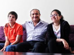 Los tres mosqueteros. Samyr Felipe Hernández con sus hijos Samyr y Ghimel. EL INFORMADOR / E. Barrera