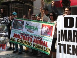 Los manifestantes demandan la inclusión del maltrato animal al Código Penal. NTX / ARCHIVO