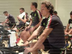 El equipo dedicó la tarde en el gimnasio. TWITTER / @miseleccionmx