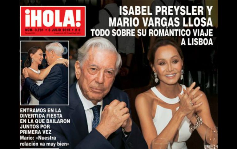 'Nuestra relación va muy bien', dijo Vargas Llosa a la revista. TWITTER / @hola