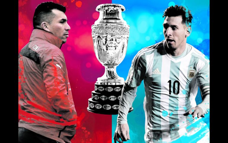 Gary Medel. Defensa de Chile. Lionel Messi. Delantero de Argentina  /