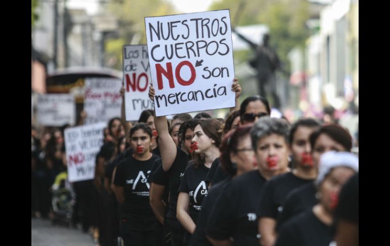 Mujeres se manifiestan en Guadalajara contra la trata de personas en diciembre pasado. EL INFORMADOR / F. Atilano