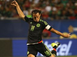 Andrés Guardado durante el partido debut de Copa Oro frente a la selección de Cuba. AFP / J. Daniel