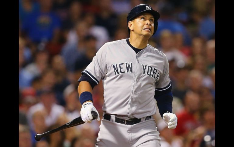 A-Rod conectó su imparable número tres mil 020 de por vida, empatando a Rafael Palmeiro en el lugar número 25 de la lista histórica. AFP / M. Meyer