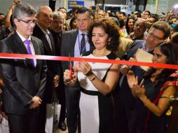 La embajadora de México en Guatemala, Mabel Gómez Oliver en la inauguración en la decimosegunda edición de la FilGua. TWITTER / @MGomezOliver