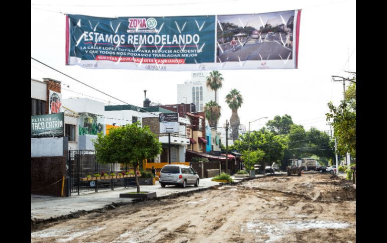 Corredor gastronómico. Obras en la calle López Cotilla. EL INFORMADOR / P. Franco