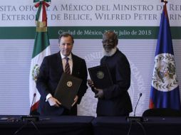 México y Belice también suscriben ocho instrumentos que fortalecen el marco jurídico bilateral durante la visita del canciller. TWITTER / @SRE_mx